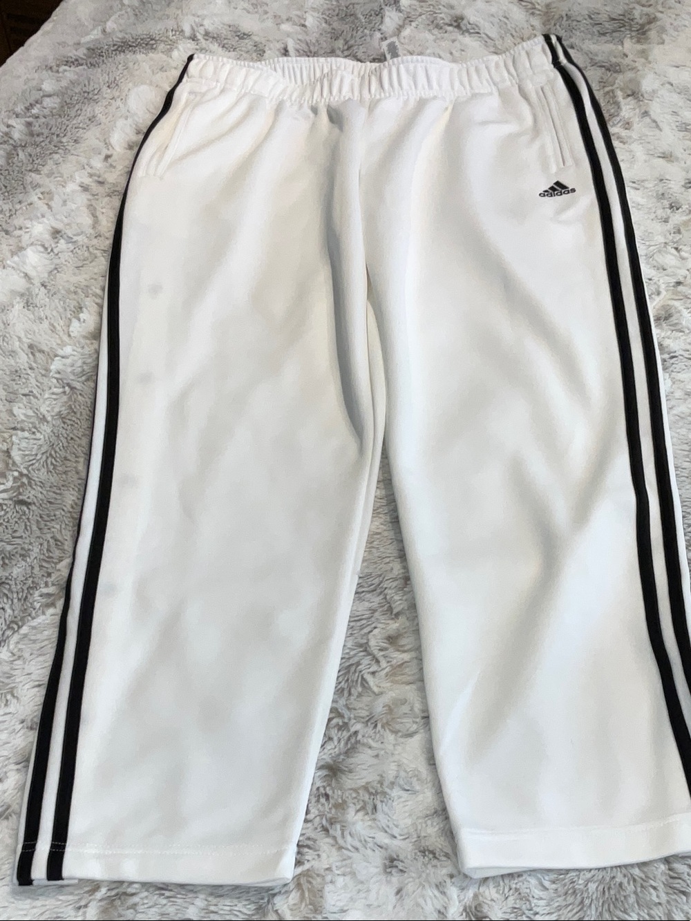 RARE adidas low rise, side snap warm ups